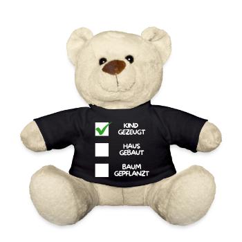 Child conceived ( house built, tree planted) white - Teddy Bear - black - Front