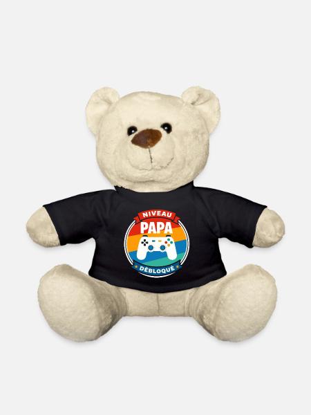 Papa-Level Entsperrtes Abzeichen - Teddy - Schwarz