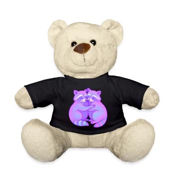 Duo de ratons laveurs câlins néon - Nounours - noir - Devant