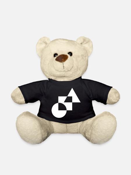 Monochromes geometrisches Mosaik - Teddy - Schwarz