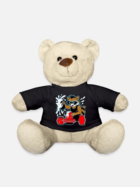 Waschbär-Keramik-Spritzer - Teddy - Schwarz