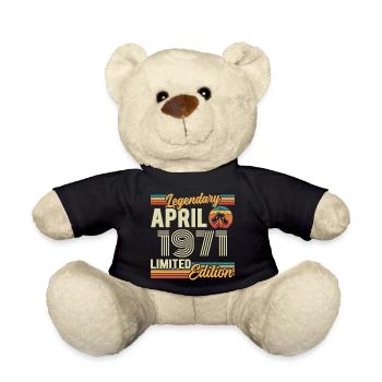 April 1971 55th Anniversary Gift - April 1971 - Teddy Bear - black - Front