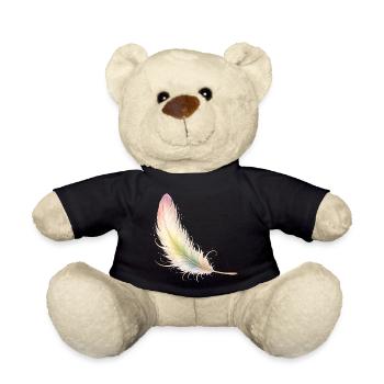 Zarte Feder Pastell Elegant Boho Design - Teddy - Schwarz - Vorne