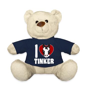 Ich liebe Tinkerpferde - Herz - Teddy - French Navy - Vorne