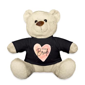 Team Bride JGA Shirt Braut Freundinnen Geschenk - Teddy - Schwarz - Vorne