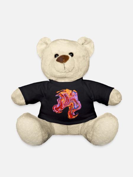 Color swirl neon pattern - Teddy Bear - black
