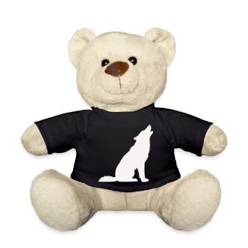 Wolf- - Teddy Bear - black - Front