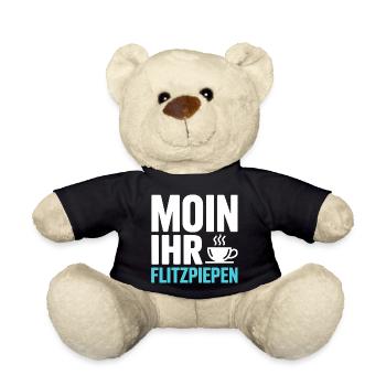 Moin Ihr Flitzpiepen Norddeutsch Hamburg Büro Moin - Teddy - Schwarz - Vorne