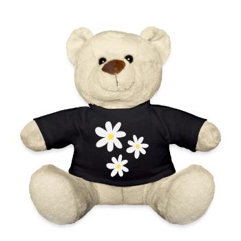 White flowers in timeless elegance - Teddy Bear - black - Front