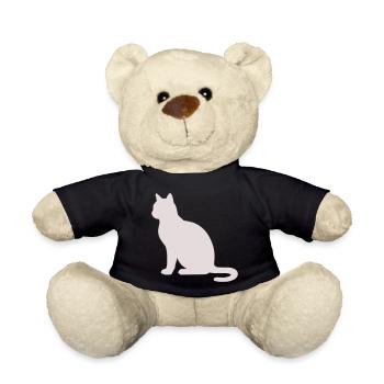 Silhouette de chat pastel - Nounours - noir - Devant