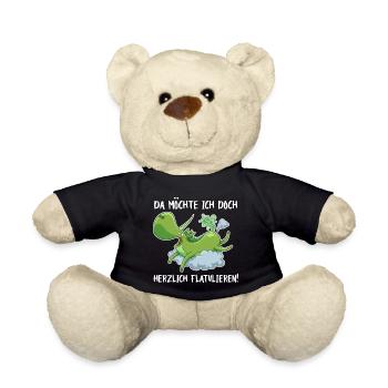 Flatulierendes Einhorn – Lustiger Spruch - Teddy - Schwarz - Vorne