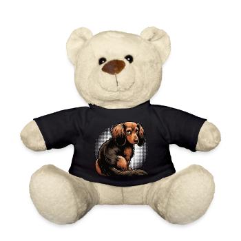 Langhaardackel Dackel Dackelhalter Teckel Tekkel - Teddy - Schwarz - Vorne