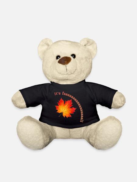 Ahornblätter in Herbstfarben - Teddy - Schwarz