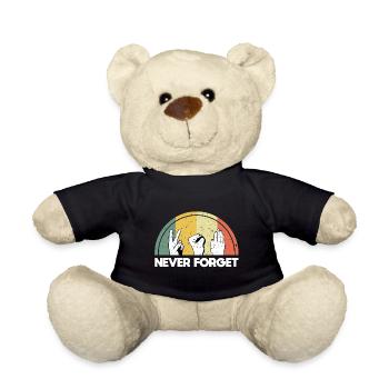 Never Forget Retro Vintage - Teddy - Schwarz - Vorne