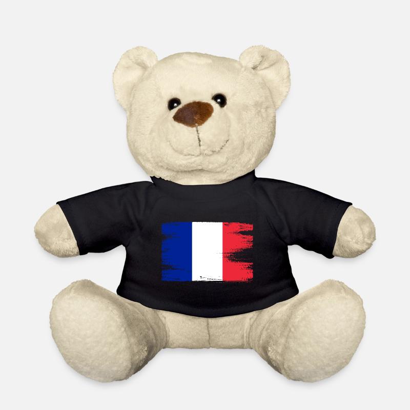 Frankreich Flagge Used Look Trikolore Paris Nizza - Teddy - Schwarz