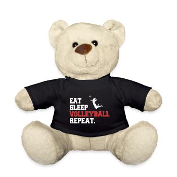 Manger, Dormir, Volley-ball, Répéter la conception - Nounours - noir - Devant