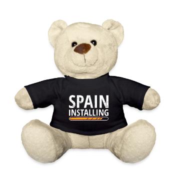 Spanien Flagge Vintage Spanische Fahne Used Look - Teddy - Schwarz - Vorne