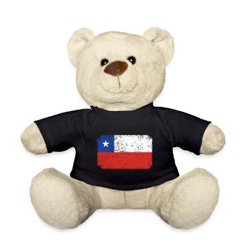 Chile Flagge Südamerika Chilenische Fahne Vintage - Teddy - Schwarz - Vorne