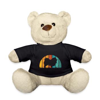 Wolfsspitz Vintage Retro - Teddy - Schwarz - Vorne