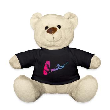 Wakeboarding woman girl - Teddy Bear - black - Front