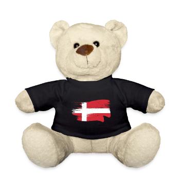 Danemark drapeau coups de pinceau scandinavie vintage - Nounours - noir - Devant