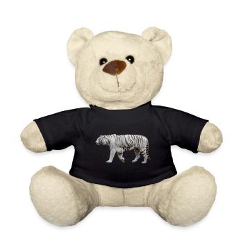 Weiße Tiger haben blaue Augen und rosa Nasen - Teddy - Schwarz - Vorne