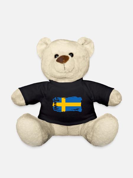 Schweden Flagge Skandinavien Malmö Sverige - Teddy - Schwarz