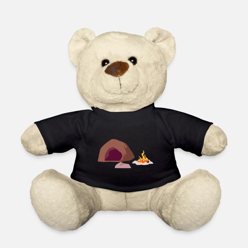 Höhle Feuer Steinzeit Urmensch - Teddy - Schwarz