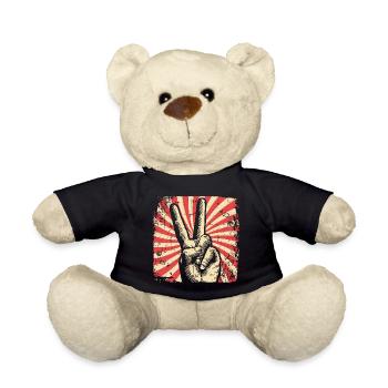 Peace Friedensbewegung - Teddy - Schwarz - Vorne