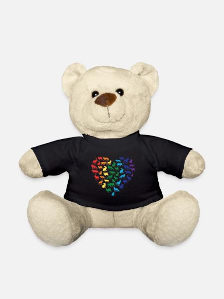 Tierliebe - Regenbogen Herz - Teddy - Schwarz