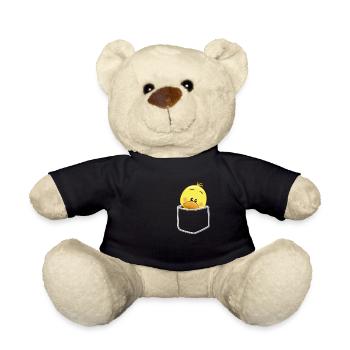 Ente Tasche - Stofftier, Plüschtier, Geschenk - Teddy - Schwarz - Vorne