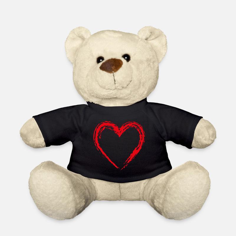 rotes herz - Teddy - Schwarz