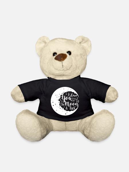 I love you to the moon and back Valentine's Day Gesch - Teddy Bear - black