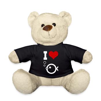 J'adore le poisson - Nounours - noir - Devant