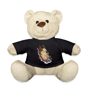 Rodeln Schlitten Super Schnell Geschenk Idee - Teddy - Schwarz - Vorne