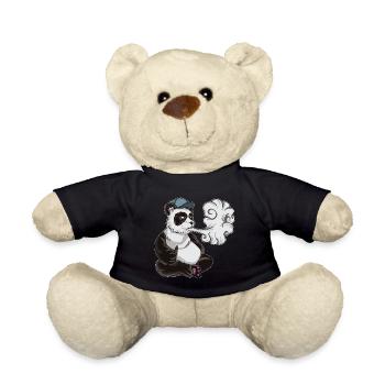 Vaping Panda Bear Illustration | Animal Vape - Nounours - noir - Devant