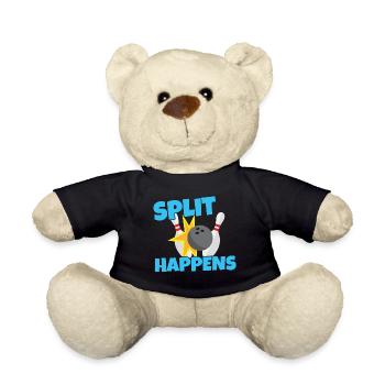 Bowling Split Happens - Sport Ball Geschenk - Teddy - Schwarz - Vorne
