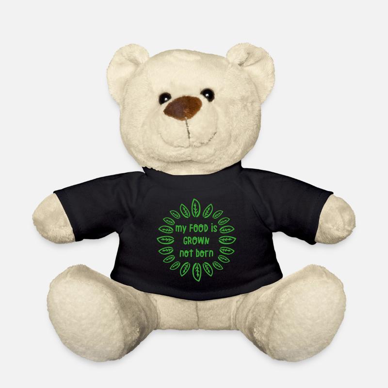 Tierschutz Vegan Spruch Geschenk - Teddy - Schwarz