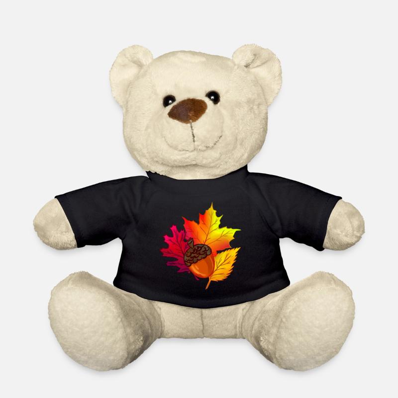 Feuillage d'automne feuilles forêt gland - Nounours - noir