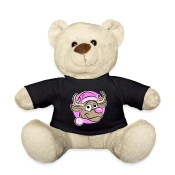 Weihnachten in Pink - Rentier in Pink - Teddy - Schwarz - Vorne