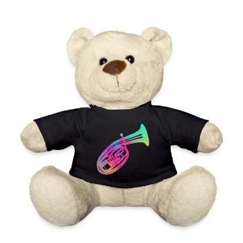 Tenor horn tenor horn player horn wind music instrument - Teddy Bear - black - Front