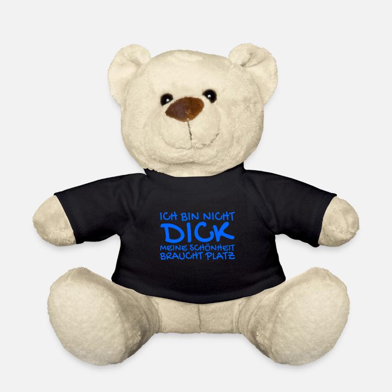 Ich bin nicht dick Spruch - Teddy - Schwarz