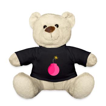 Bomb icon pink - Teddy Bear - black - Front