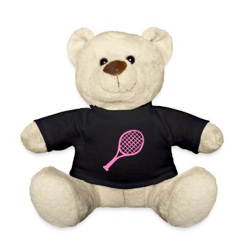Tennis racket pink - Teddy Bear - black - Front