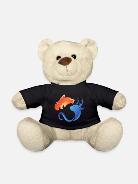 Feuer und Wasser, Gegensätze, Fuchs, Hirsch - Teddy - Schwarz