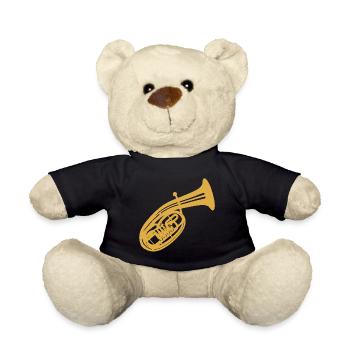 Tenor horn tenor horn player horn wind music instrument - Teddy Bear - black - Front