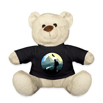 Mountains, hiking, wilderness - man - Teddy Bear - black - Front