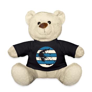 Griechenland Flagge Retro Hellas Athen Kreta Kos - Teddy - Schwarz - Vorne