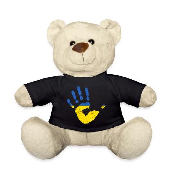 Ukraine Flag Handprint Ukrainian Flag - Teddy Bear - black - Front
