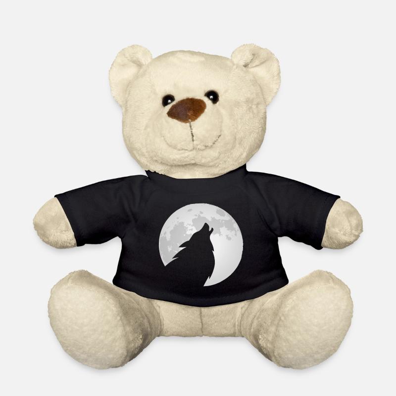 Wolf heult den Mond an - Teddy - Schwarz